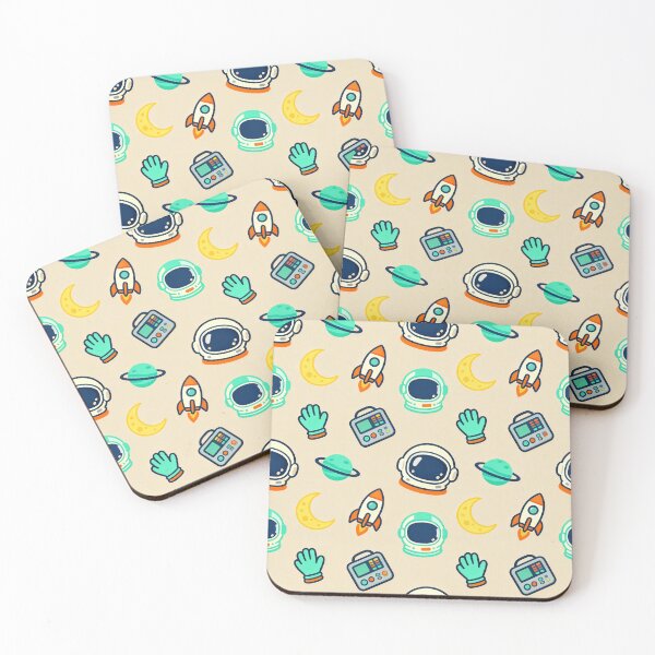 Item preview, Cute Astronaut Helmet Rocket Planet Moon Space Equipment Seamless Pattern designed and sold by Mimoshi ⭐⭐⭐⭐⭐.