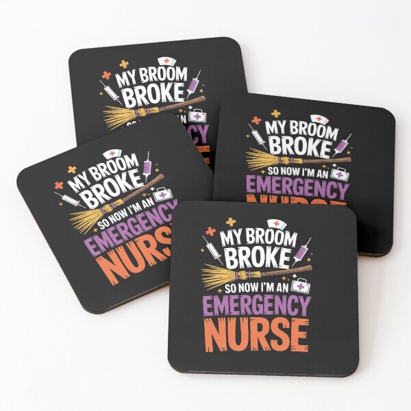 Item preview, Halloween Emergency Nurse Broom Medical Humor Design designed and sold by limanol.