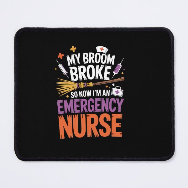 Item preview, Halloween Emergency Nurse Broom Medical Humor Design designed and sold by limanol.