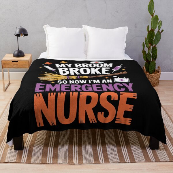 Item preview, Halloween Emergency Nurse Broom Medical Humor Design designed and sold by limanol.
