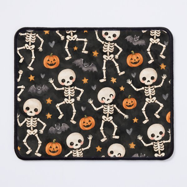 Item preview, Cute Dancing Skeletons Halloween Pattern with Pumpkins and Bats designed and sold by blankTeeShirt.