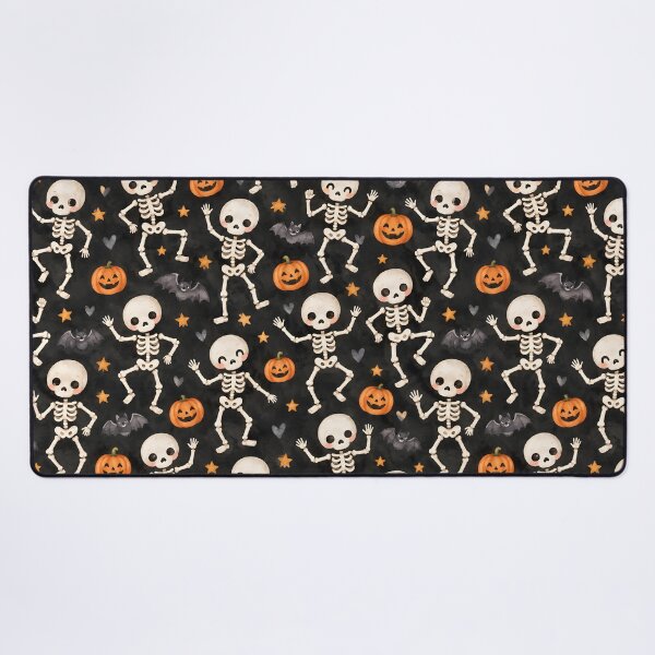 Item preview, Cute Dancing Skeletons Halloween Pattern with Pumpkins and Bats designed and sold by blankTeeShirt.