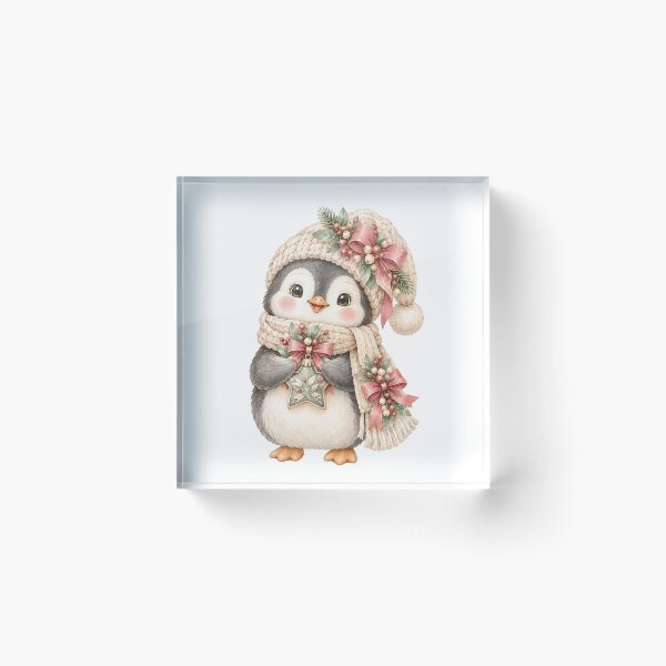 Item preview, Cute Christmas Penguin Watercolor Nordic Holiday Winter Bird designed and sold by Jonaree Art Design.