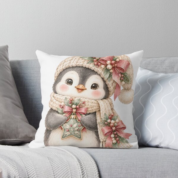 Item preview, Cute Christmas Penguin Watercolor Nordic Holiday Winter Bird designed and sold by Jonaree Art Design.