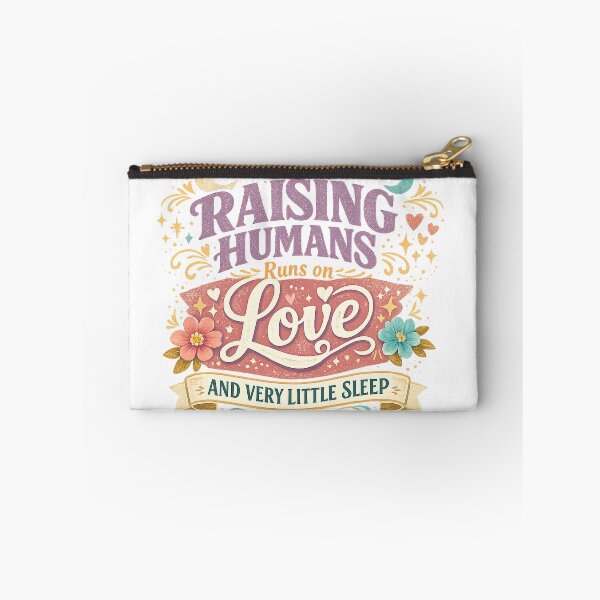 Item preview, Raising Humans Runs on Love and Very Little Sleep Funny Mom Quote Art designed and sold by inkoutninja.