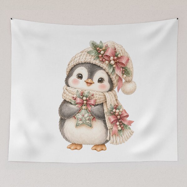 Item preview, Cute Christmas Penguin Watercolor Nordic Holiday Winter Bird designed and sold by Jonaree Art Design.
