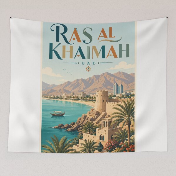 Item preview, Ras Al Khaimah UAE Arabian Gulf Coast and Hajar Mountains designed and sold by Places On Earth.