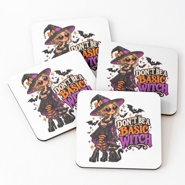 Item preview, Don’t Be a Basic Witch – Funny Halloween Witch & Black Cat Spooky Design designed and sold by Pixanova.