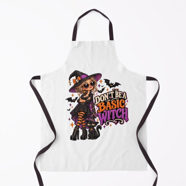 Item preview, Don’t Be a Basic Witch – Funny Halloween Witch & Black Cat Spooky Design designed and sold by Pixanova.