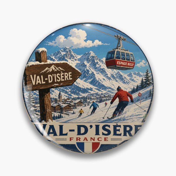 Artikelvorschau, Val-d'Isere Frankreich Skifahren Ski Alpen Espace Killy Aufkleber TShirt 04 entworfen und verkauft von OuterShellUK.
