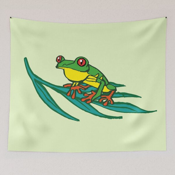 Item preview, Costa Rica Red Eyes Frog flat color logo designed and sold by Konopikyu.