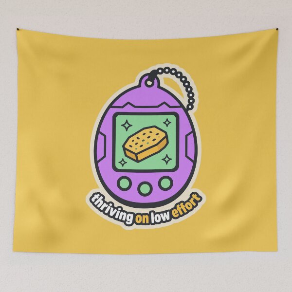 Item preview, Thriving On Low Effort Retro Virtual Pet Meme designed and sold by KungPowUnicorn.