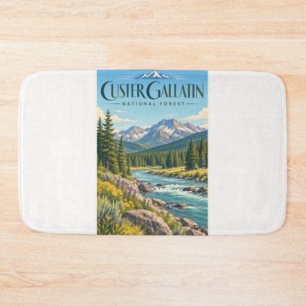 Item preview, Custer Gallatin National Forest Montana River and Rocky Mountain Peaks designed and sold by Places On Earth.