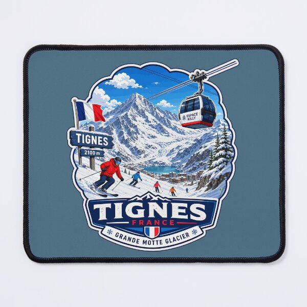 Item preview, Tignes Ski France Skiing Alps Espace Killy Sticker TShirt 07 designed and sold by OuterShellUK.