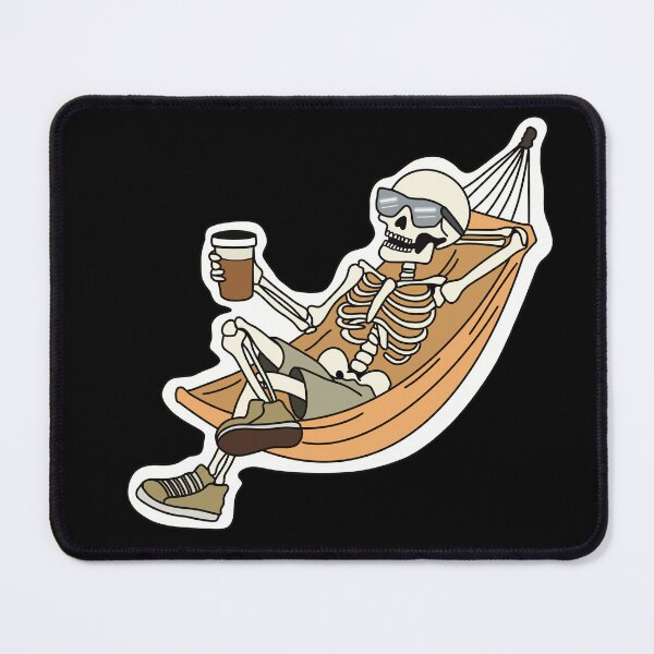 Item preview, Chill Skeleton Hammock Iced Coffee - Funny Retro Graphic designed and sold by Edimension.