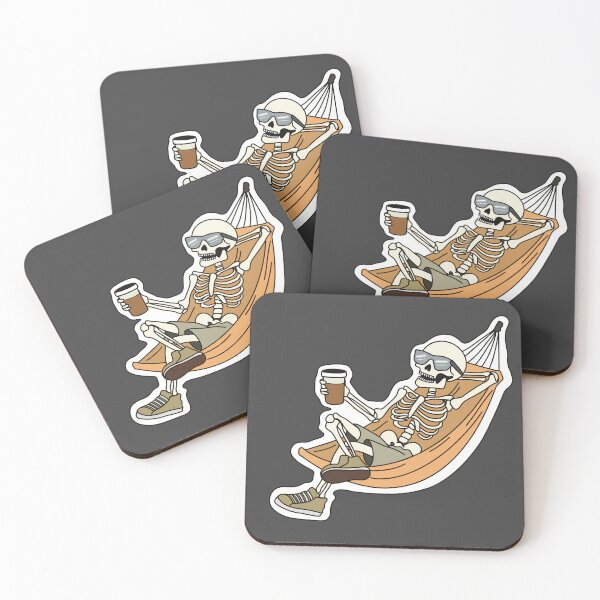 Item preview, Chill Skeleton Hammock Iced Coffee - Funny Retro Graphic designed and sold by Edimension.