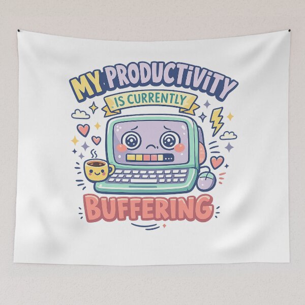 Item preview, My Productivity Is Currently Buffering Funny Work Computer Office Humor Art designed and sold by inkoutninja.