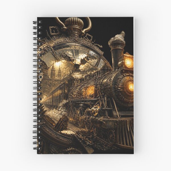 Item preview, Steampunk Steam Locomotive Shattered Clockface Frame Graphic designed and sold by LazyDayzCo.