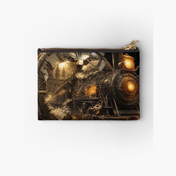 Item preview, Steampunk Steam Locomotive Shattered Clockface Frame Graphic designed and sold by LazyDayzCo.