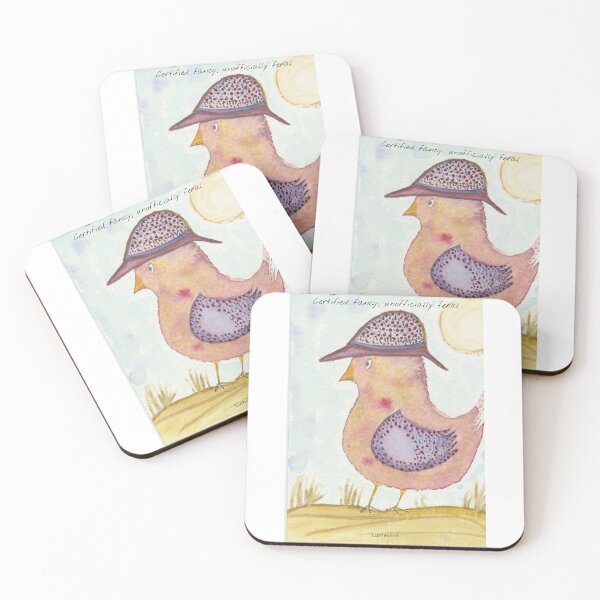 Item preview, Certified Fancy Unofficially Feral Hen Watercolor Quote designed and sold by lumekind.