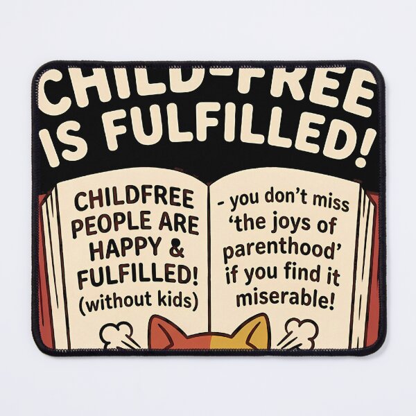 Item preview, Childfree is Fulfilled Antinatalism Cat Book Design designed and sold by HarrisonSteere.