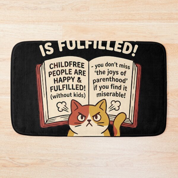 Item preview, Childfree is Fulfilled Antinatalism Cat Book Design designed and sold by HarrisonSteere.