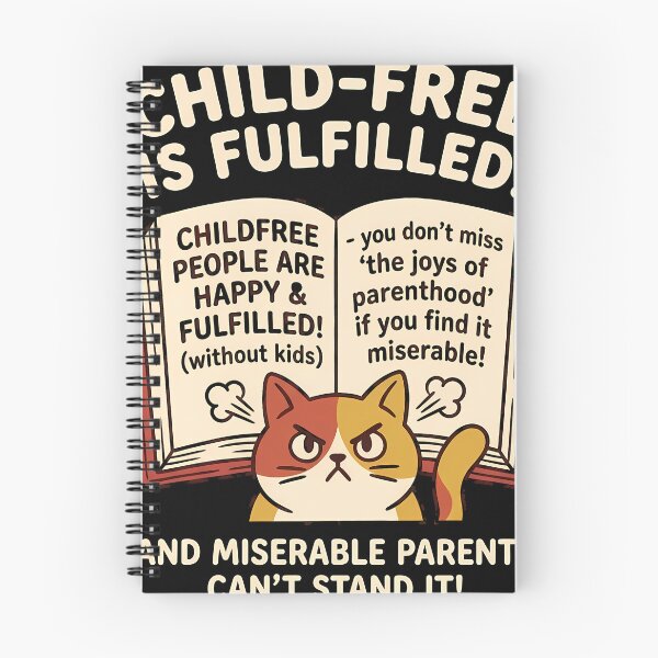 Item preview, Childfree is Fulfilled Antinatalism Cat Book Design designed and sold by HarrisonSteere.