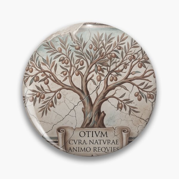 Item preview, Olive Tree Otium Latin Inscription - Ancient Roman Fresco designed and sold by codex antique.