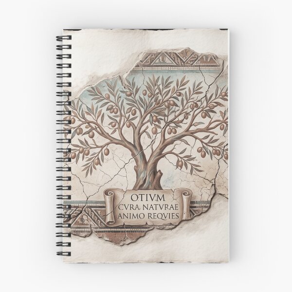 Item preview, Olive Tree Otium Latin Inscription - Ancient Roman Fresco designed and sold by codex antique.