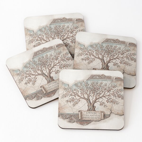 Item preview, Olive Tree Otium Latin Inscription - Ancient Roman Fresco designed and sold by codex antique.