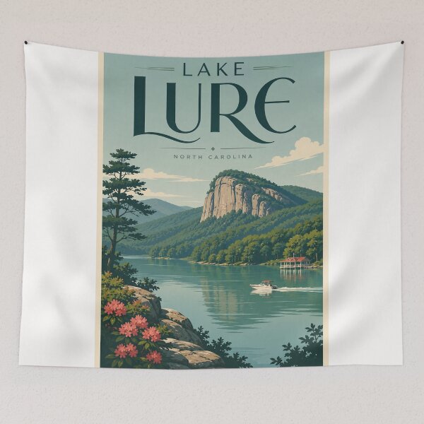 Item preview, Lake Lure North Carolina Beneath Chimney Rock and Blue Ridge Mountains designed and sold by Places On Earth.