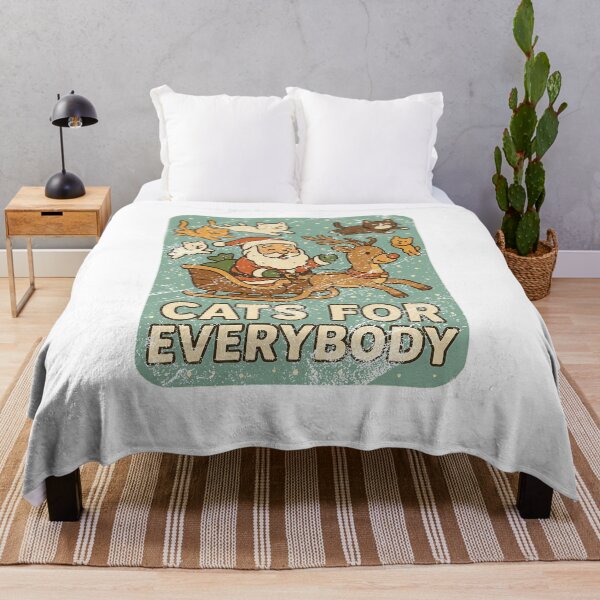 Item preview, Cats For Everybody Cute Vintage Christmas Santa Sleigh Cat Lover Graphic designed and sold by QLShop.
