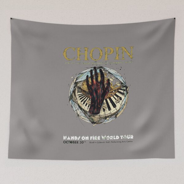 Item preview, Chopin Hands On Fire World Tour Vintage Tee-12 designed and sold by AndSagner.