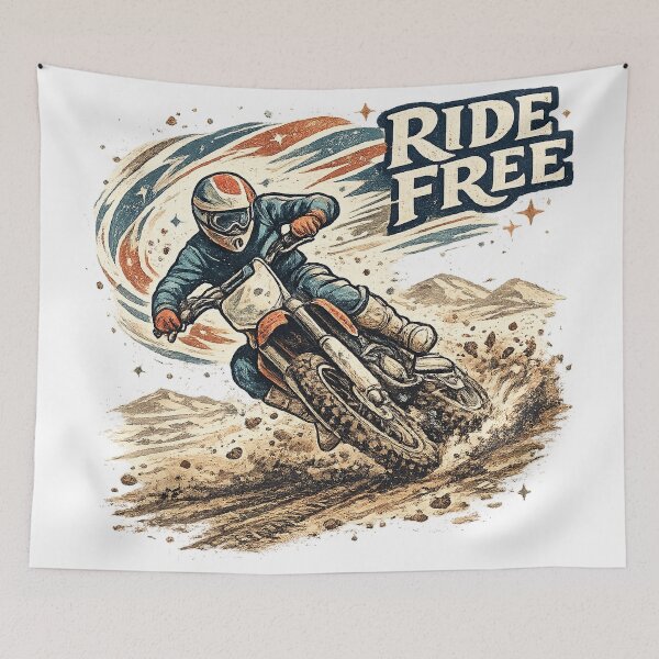 Item preview, Ride Free Motocross Dirt Bike Rider Vintage Off Road Racing Art designed and sold by inkoutninja.