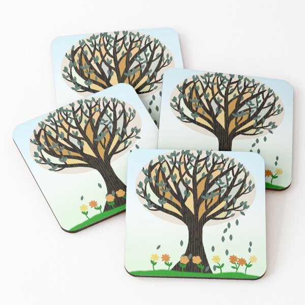 Item preview, Abstract Tree and Flowers designed and sold by Honey Myrtle Studio.