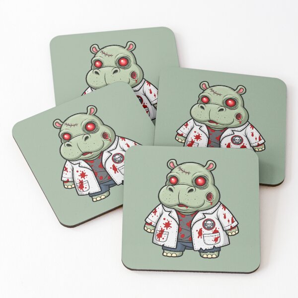 Item preview, Funny Hippo Halloween Zombie Doctor Monster Spooky Art designed and sold by ArtDesignTp.
