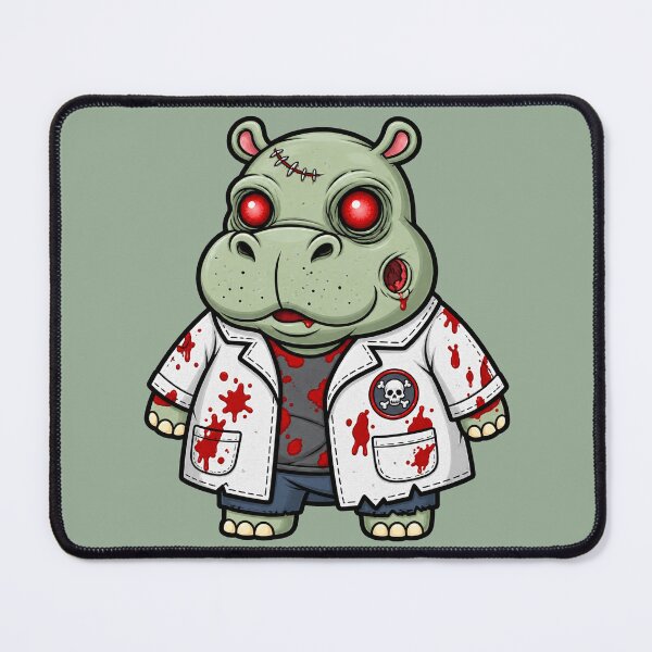 Item preview, Funny Hippo Halloween Zombie Doctor Monster Spooky Art designed and sold by ArtDesignTp.