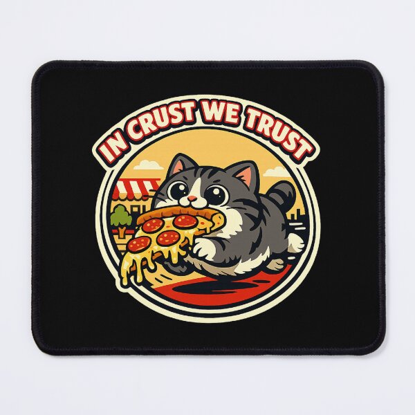 Item preview, Funny Cat Eating Pizza Retro Vintage Pizza Lover Gift designed and sold by BeardWave.