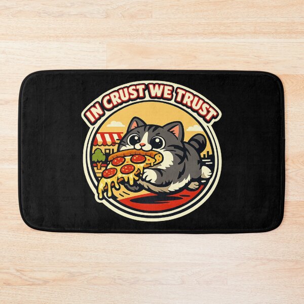 Item preview, Funny Cat Eating Pizza Retro Vintage Pizza Lover Gift designed and sold by BeardWave.