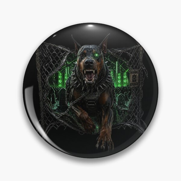 Item preview, Cyberpunk Doberman Security Graveyard Rave Frame Graphic designed and sold by LazyDayzCo.