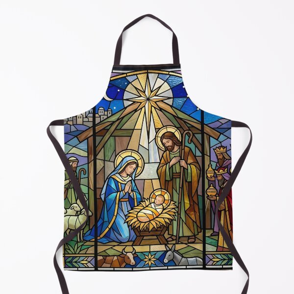 Item preview, Stained Glass Nativity Scene with the Star of Bethlehem designed and sold by Sybille-Yates.