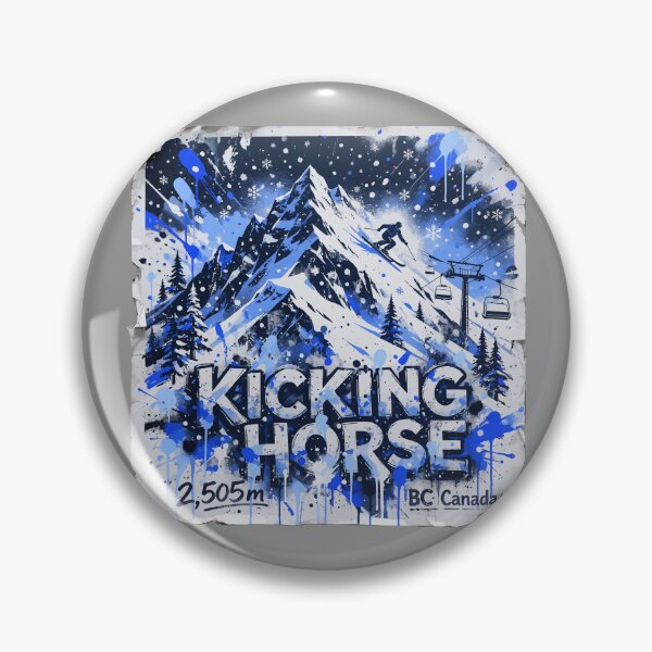 Item preview, Kicking Horse Ski Resort Canada Skiing Rockies Sticker TShirt 04 designed and sold by OuterShellUK.