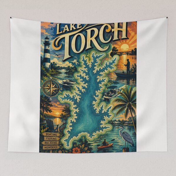 Item preview, Lake Torch Michigan Inland Waterway and Northern Lakeshore designed and sold by Places On Earth.