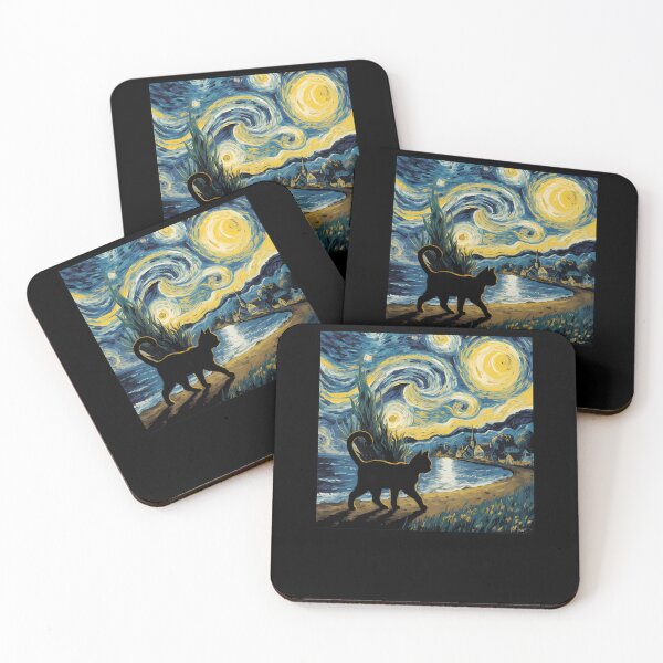 Item preview, Starry-Night-Walking-Cat designed and sold by mcrillwean.