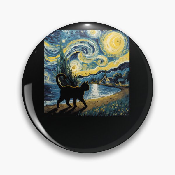 Item preview, Starry-Night-Walking-Cat designed and sold by mcrillwean.