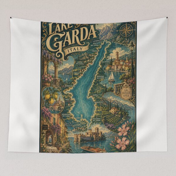 Item preview, Lake Garda Italy with Sirmione and Alpine Waterfront Towns designed and sold by Places On Earth.