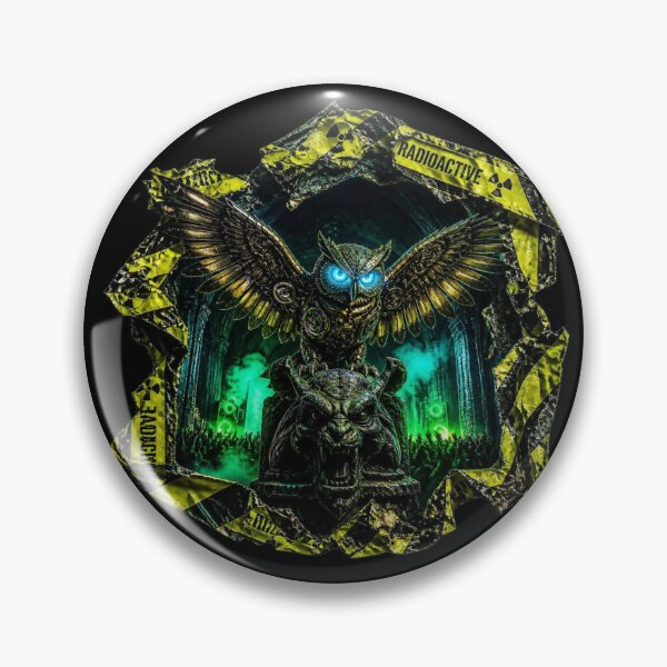 Item preview, Gothic Cyberpunk Owl Radioactive Tape Frame Art designed and sold by LazyDayzCo.