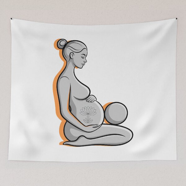 Item preview, Gray Orange Ball Lotus Kneeling Prenatal Piece designed and sold by 108stillness.