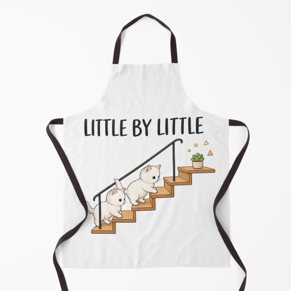 Item preview, Cute White Kittens Walking Stairs Little By Little designed and sold by Nicha Studio.