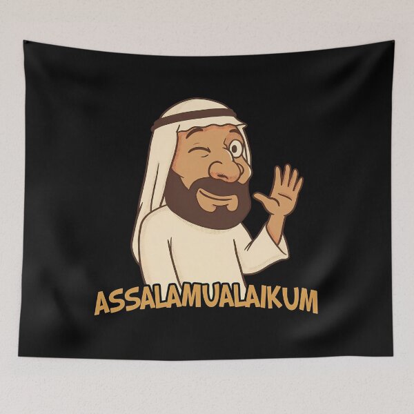 Item preview, Friendly Arab Man Waving Assalamualaikum Cartoon designed and sold by HarrisonSteere.